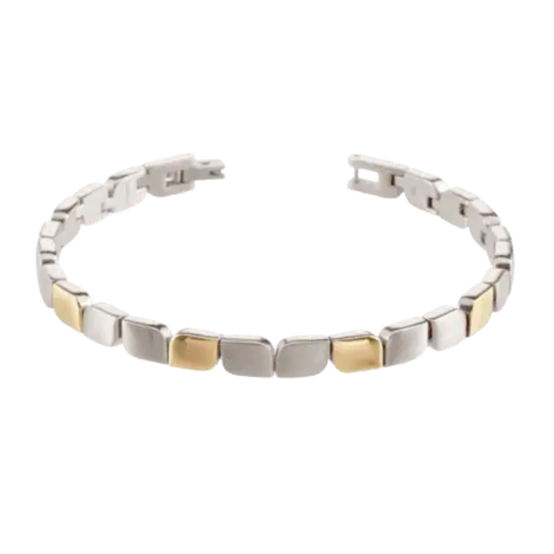 Armband Reintitan teilpoliert, teil-goldplattiert 030