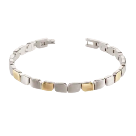 Armband Reintitan teilpoliert, teil-goldplattiert 030