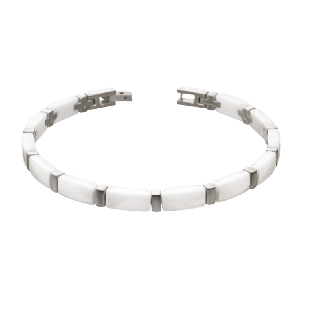 Armband Titan mit Keramik weiß