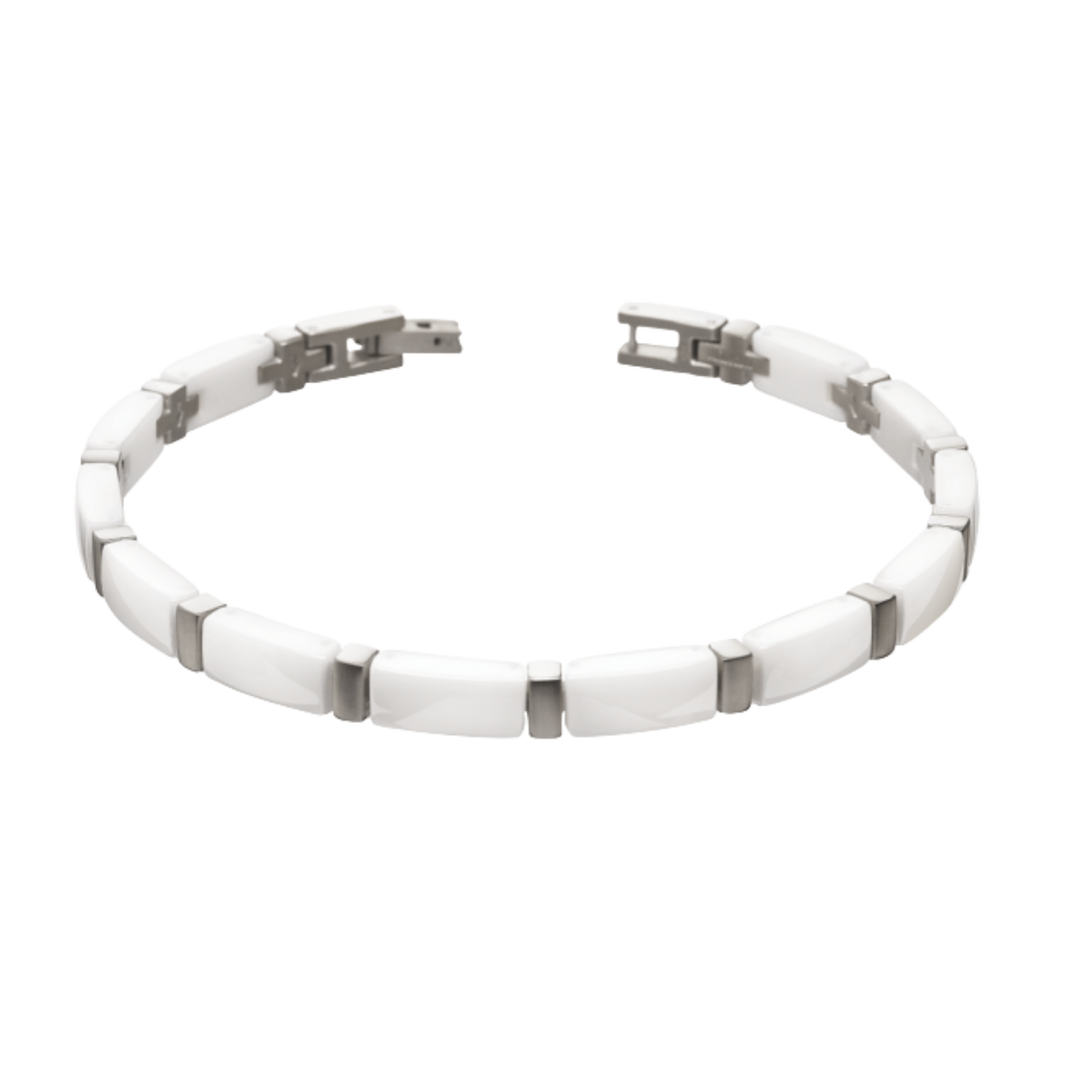 Armband Titan mit Keramik weiß