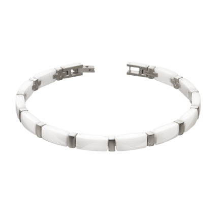 Armband Titan mit Keramik weiß
