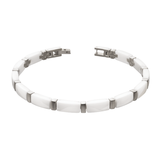 Armband Titan mit Keramik weiß