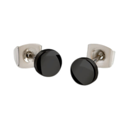 Ohrstecker Reintitan schwarz-plattiert rund 05064-05