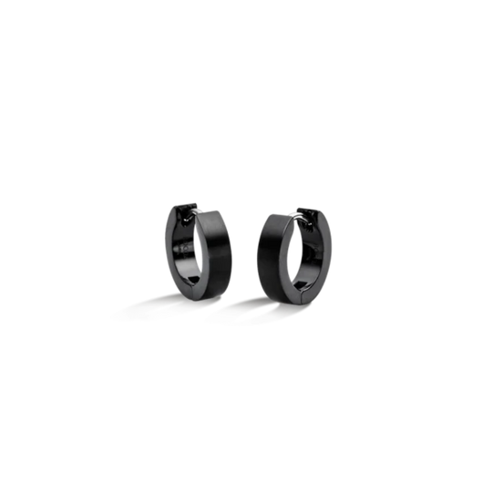 Creolen Unisex Reintitan Schwarz 13 mm