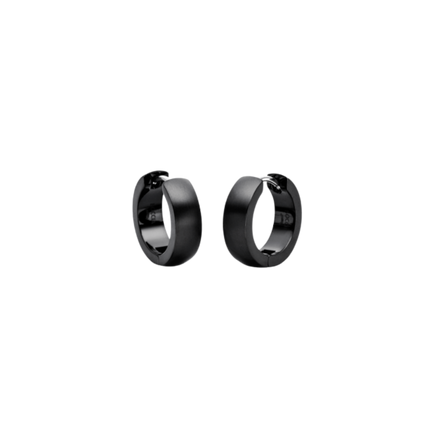 Creolen Unisex Reintitan Schwarz 16 mm