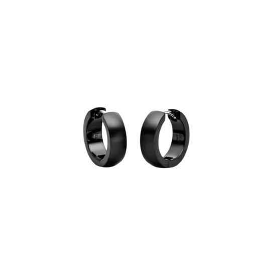 Creolen Unisex Reintitan Schwarz 16 mm