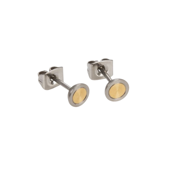 Titanium Ohrstecker Titan goldplattiert