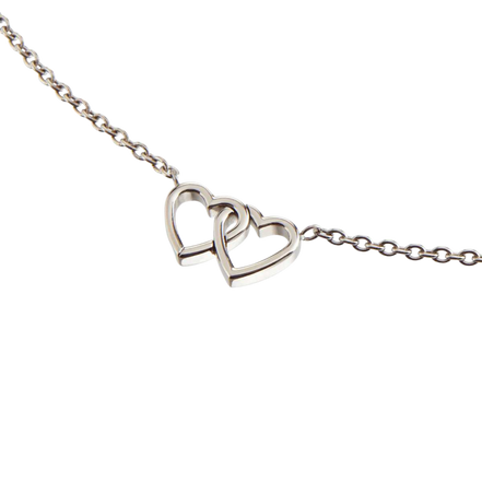 Collier mit Herzen silberfarben 08023-01