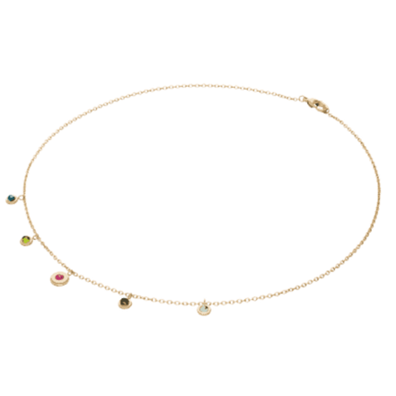 Titan Damen Halskette goldfarben, Turmalinsteine 0805