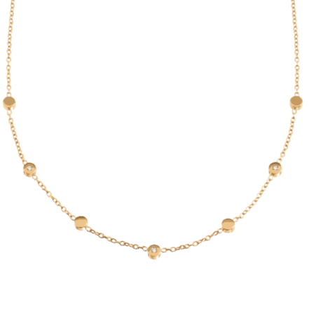 Damencollier mit Brillanten Goldplattiert 08075-04