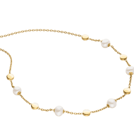Collier Damen vergoldet mit Perlen 08077-02