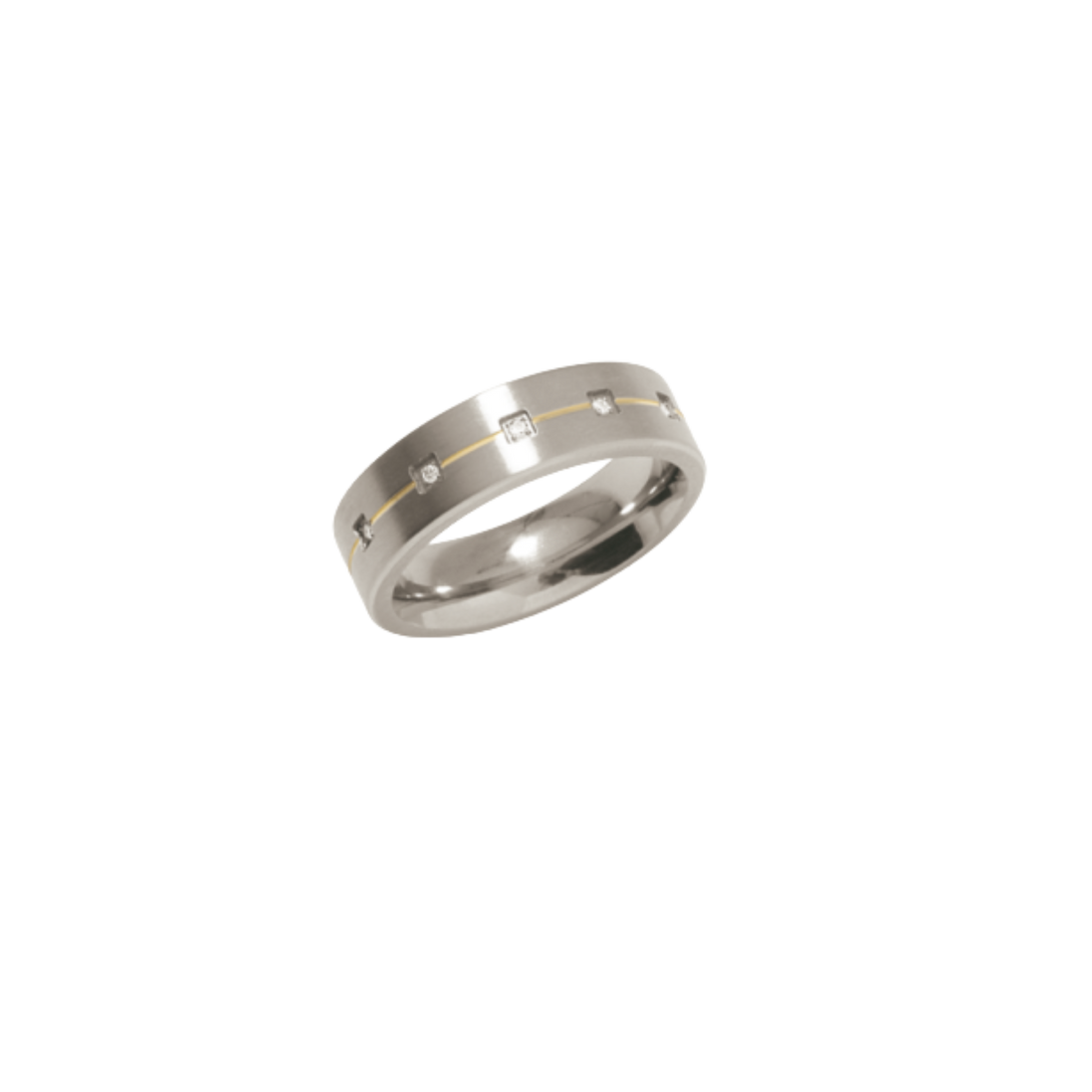 Titan Ring 5 Brillanten teil-goldplattiert 0101-19 #
