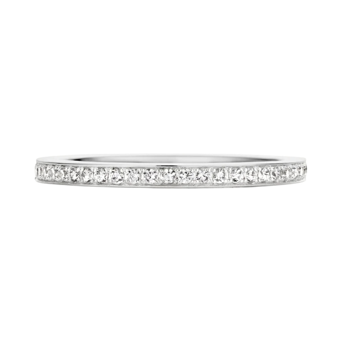 Ring aus 585er Weißgold mit Pavé-Fassung