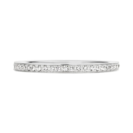 Ring aus 585er Weißgold mit Pavé-Fassung