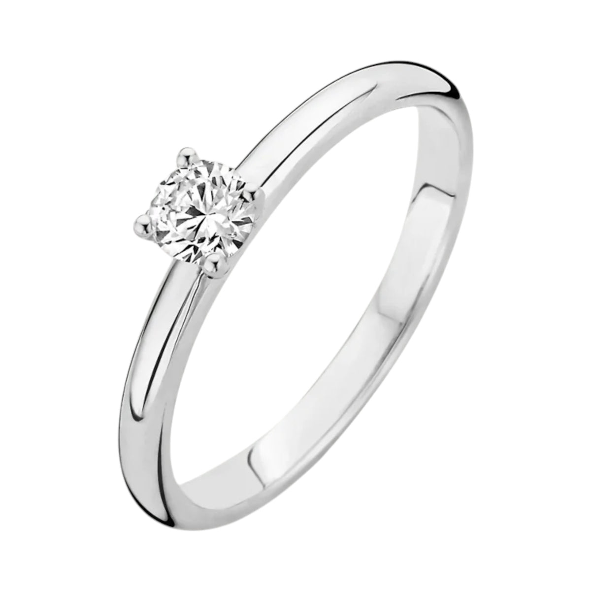 Zirkonia-Ring aus 585er Weißgold im Solitär-Design