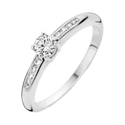 Ring aus 585er Weißgold und Pavé-Zirkonia
