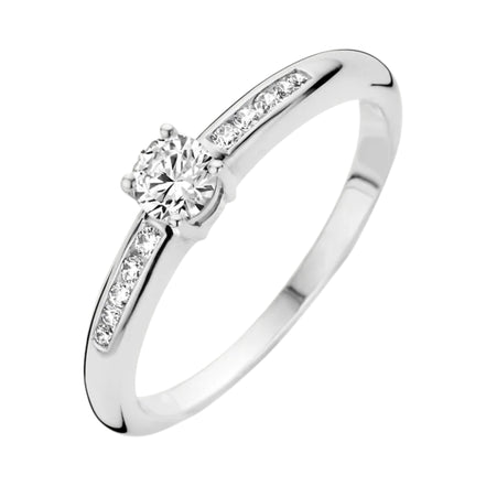 Ring aus 585er Weißgold und Pavé-Zirkonia