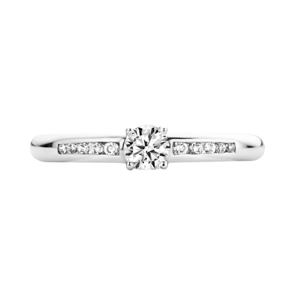 Ring aus 585er Weißgold und Pavé-Zirkonia