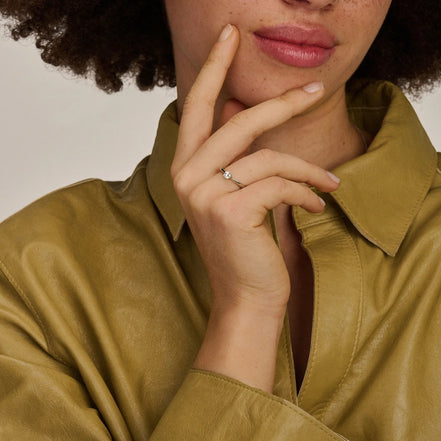 Ring aus 585er Weißgold im Solitär-Design