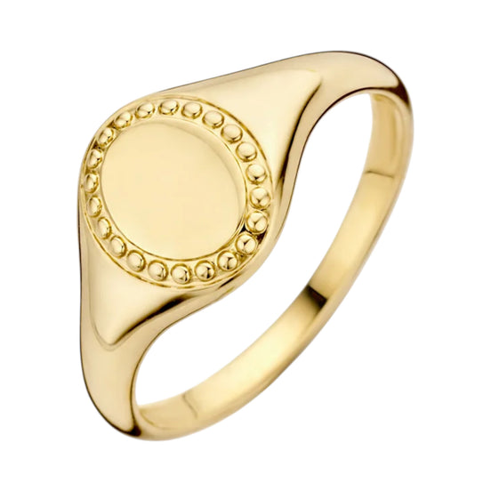 Siegelring aus 585er Gold mit Kugelrand