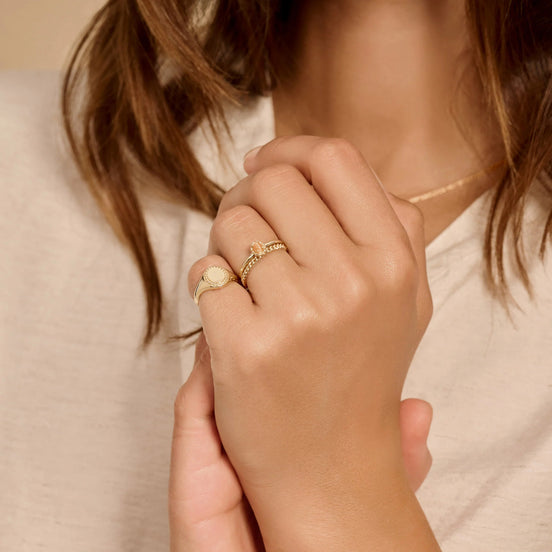 Siegelring aus 585er Gold mit Kugelrand