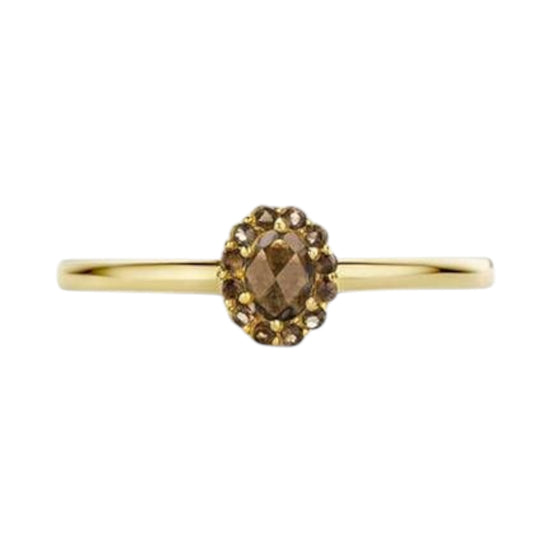 Ring aus 585er Gold mit braunem Rauchquarz
