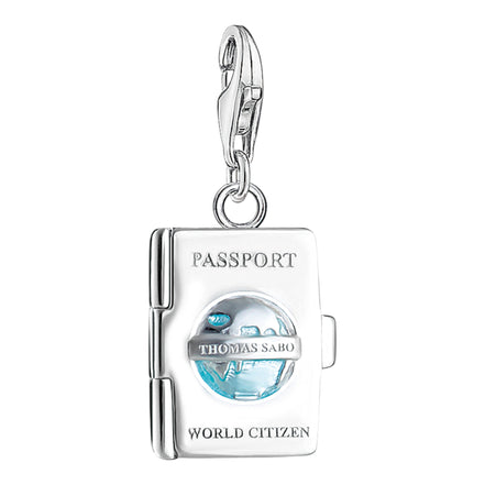 Charm Anhänger "PASSPORT" Silber - Kaltemail