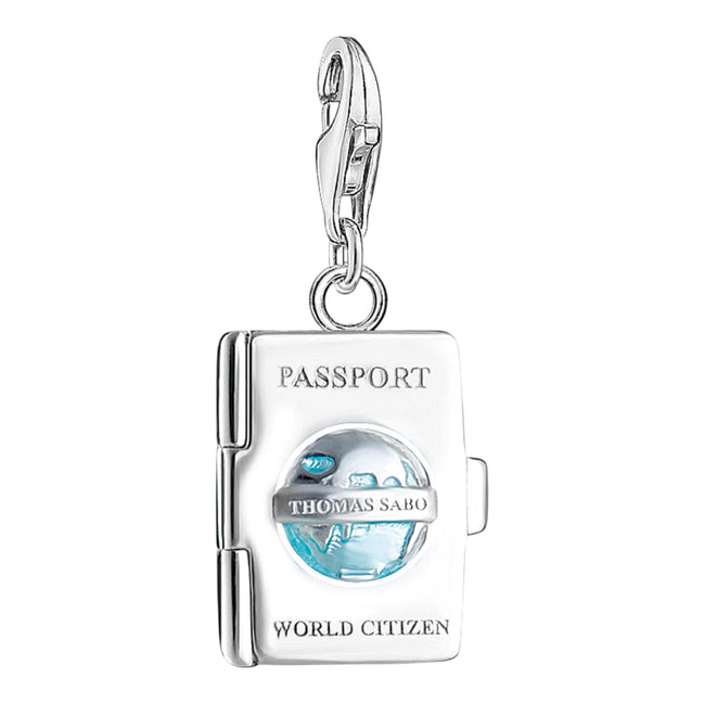 Charm Anhänger "PASSPORT" Silber - Kaltemail