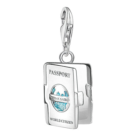 Charm Anhänger "PASSPORT" Silber - Kaltemail