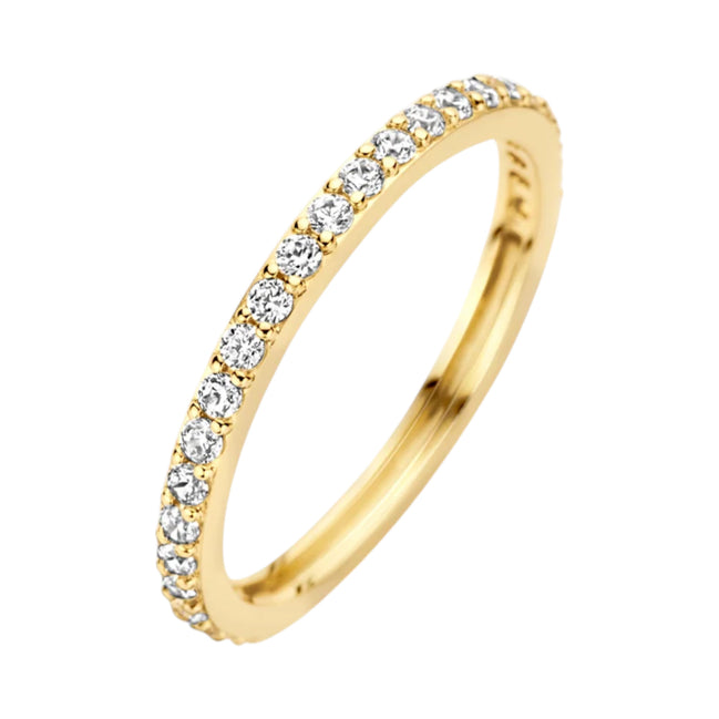 Ring aus 585er Gold mit rundum besetzter Pavé-Fassung