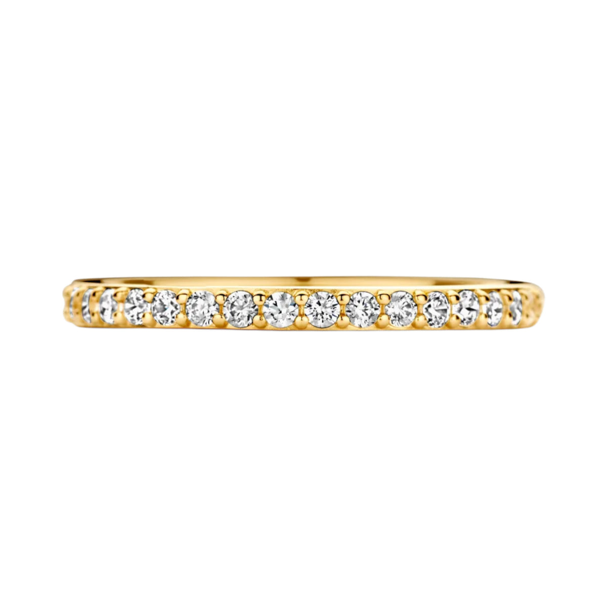 Ring aus 585er Gold mit rundum besetzter Pavé-Fassung