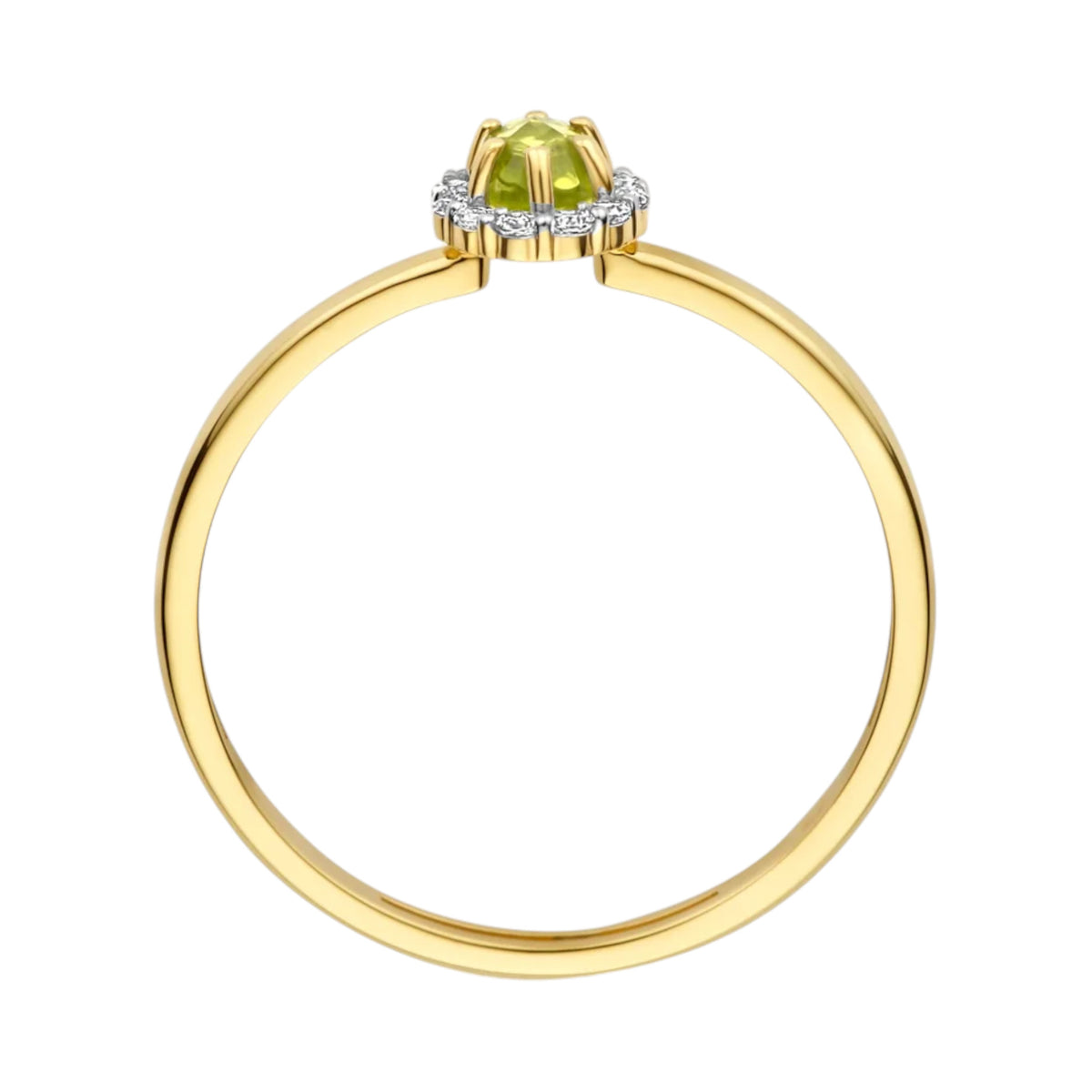Ring 585er Gelbgold mit Peridot Grün
