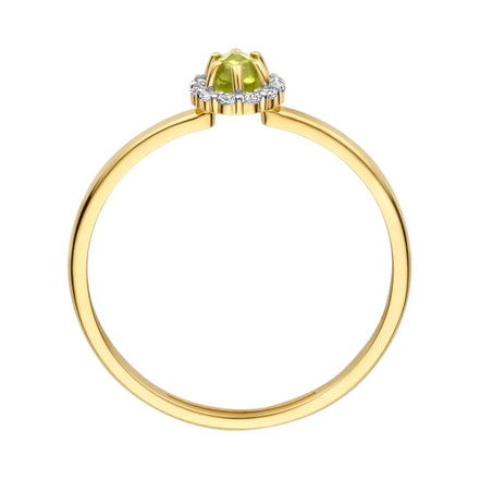 Ring 585er Gelbgold mit Peridot Grün