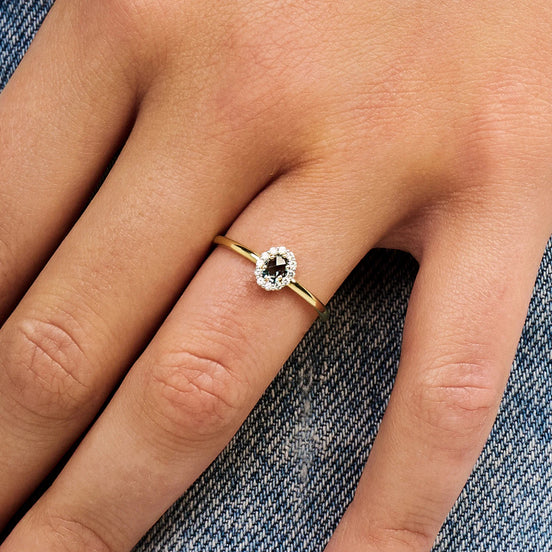 Ring 585er Gelbgold mit blauen Topas