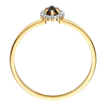 Ring 585er Gelbgold mit Rauchquarz
