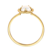 Ring aus 585er Gold mit Perlmutt-Blüte