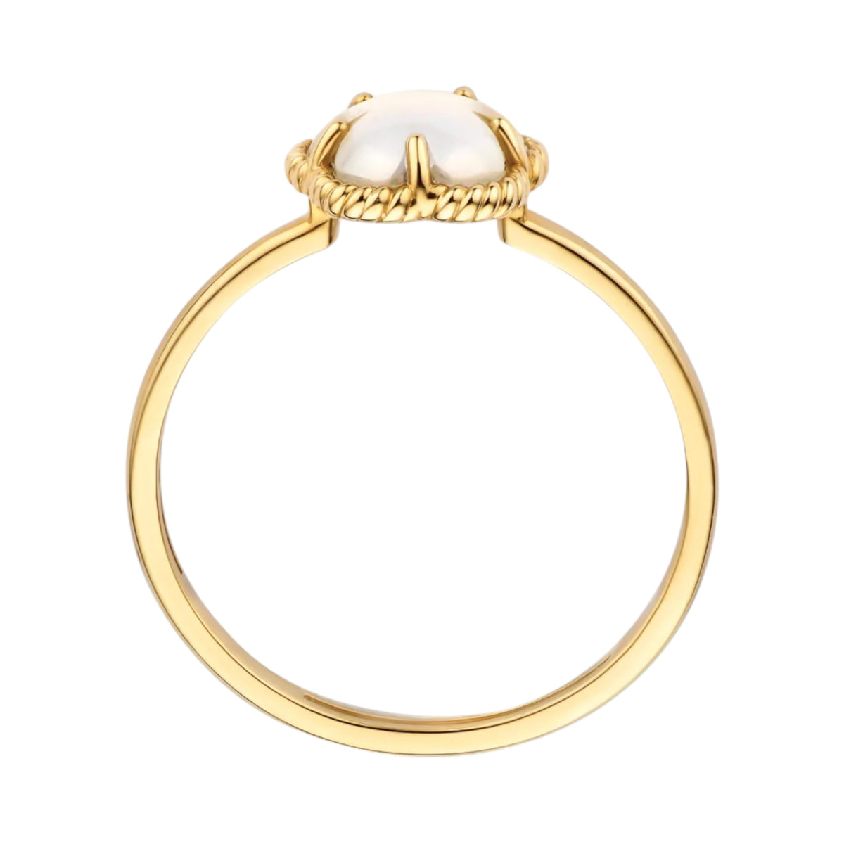 Ring aus 585er Gold mit Perlmutt-Blüte