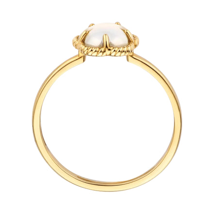 Ring aus 585er Gold mit Perlmutt-Blüte
