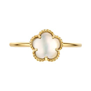 Ring aus 585er Gold mit Perlmutt-Blüte