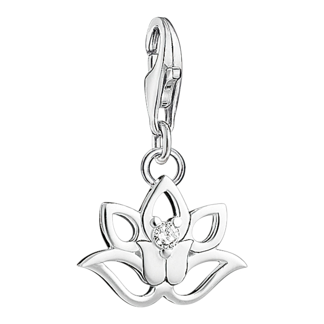 "Lotosblüte" Charm-Anhänger Silber