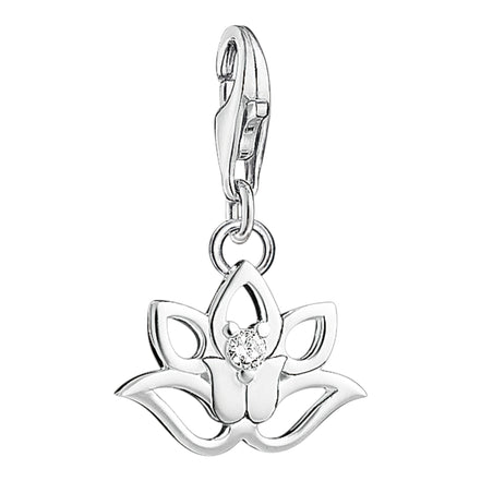 "Lotosblüte" Charm-Anhänger Silber