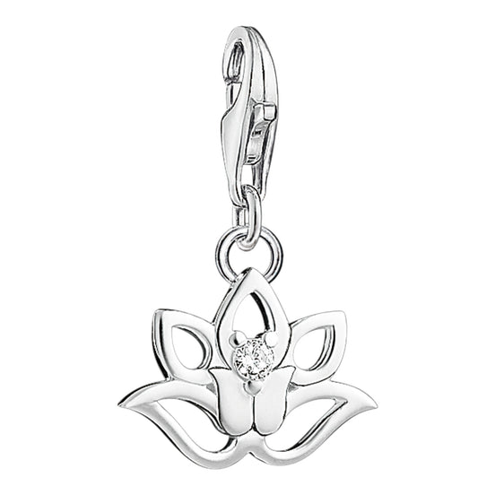"Lotosblüte" Charm-Anhänger Silber