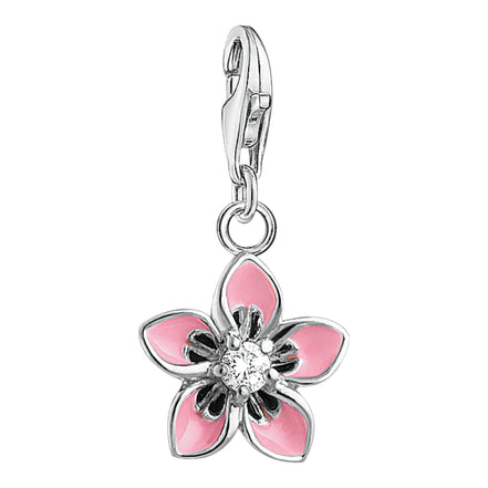 Charm-Anhänger Silber "Rosa Blume"