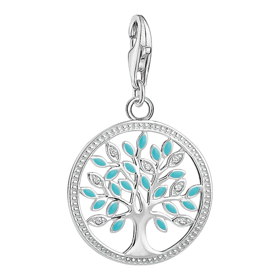 Charm-Anhänger "Baum" Lebensbaum Silber Zirkonia