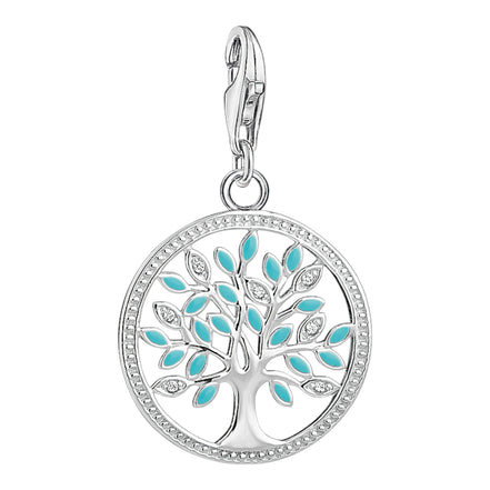 Charm-Anhänger "Baum" Lebensbaum Silber Zirkonia