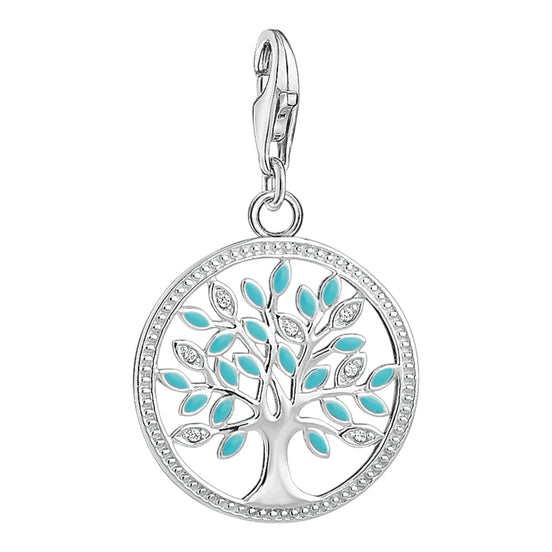 Charm-Anhänger "Baum" Lebensbaum Silber Zirkonia