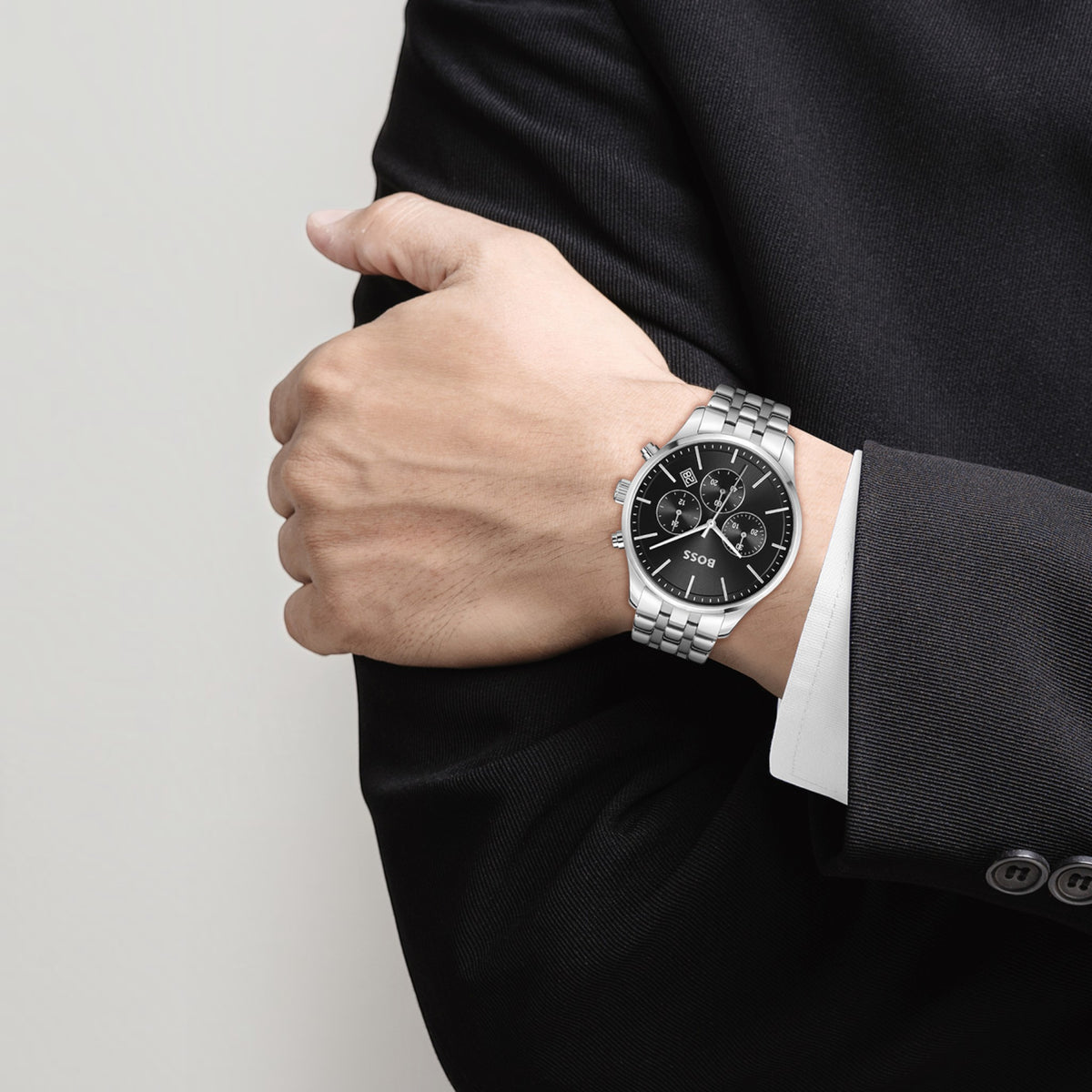 Herrenuhr Avery Chronograph Schwarz Silber