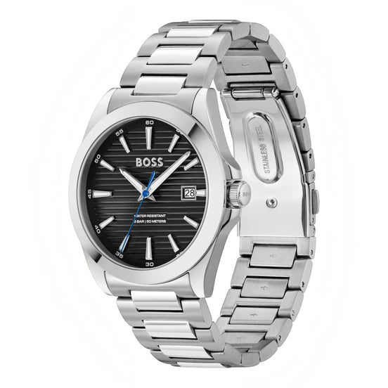 Herrenuhr Strike Schwarz Silber