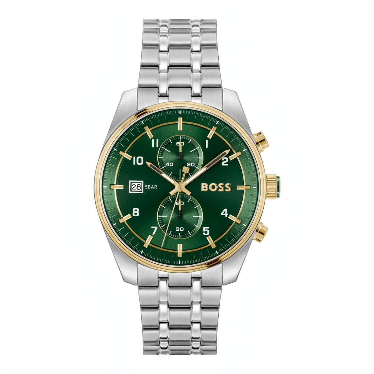 Herrenuhr Skytraveller Grün Gold