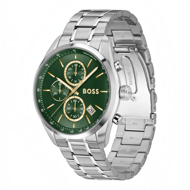 Herrenuhr Grand Prix 44 silberfarben grün